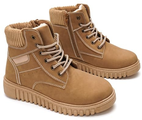 GLAMORA Botines de invierno para mujer impermeables y térmicos con suela antideslizante y forro cálido de pelo, cómodos y ligeros, ideales para ciudad, trabajo o actividades al aire libre
