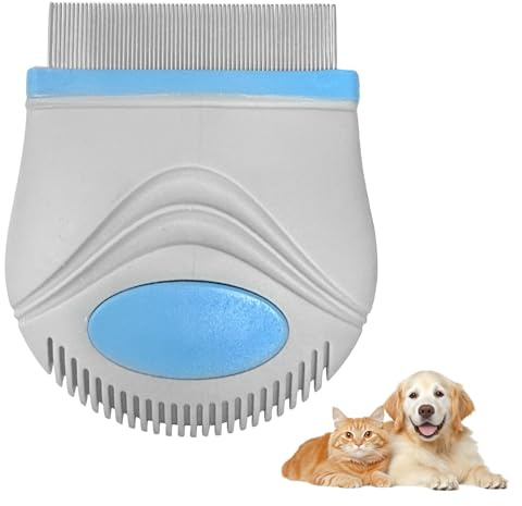 Peine para manchas de lágrimas para perros, suave cabeza redonda, peine de dientes finos, de acero inoxidable, peine para mascotas, para cepillar la piel sensible de la cara y para todos los animales
