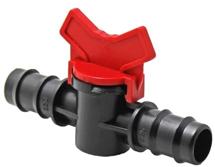 2Pcs Barbed Ball Valve in-Line Ball Valve Shut-Off Switch with Hose Barb Connector for Drip Irrigation Aquarium Garden Plastics(Half Inch Male 2pcs)