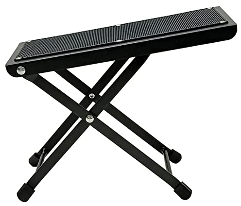 Bnineteenteam Gitarr Fotpall, Justerbar Höjd Metall Fotstöd, Ergonomisk Design för Bekvämt Spel, Lämplig för Gitarr och Plockinstrument