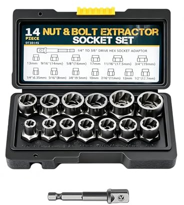 Bolt Extractor Set 14PCS Impact Bolt & Lug Nut Remover Kit