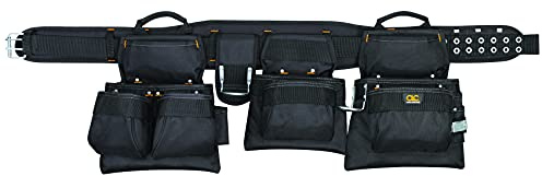 CLC Custom Leathercraft 5605 Professional Carpenters Combo Tool Belt, Black, 18 Pocket