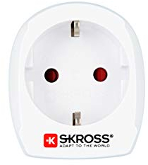 SKROSS Reisestecker mit USB - Deutschland nach Dänemark - Reiseadapter zur Anwendung von Geräten mit Schuko- oder Eurostecker in Dänemark