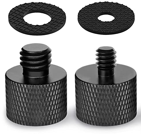 Frgyee Mikrofonskruvar adapter med gummikuddar, 5/8 till 1/4 adapter och 5/8 till 3/8 gängadapter för mikrofonstativ på och kamerastativ