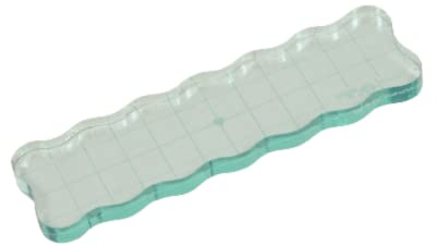 Craftelier - Bloque Ergonómico de Metacrilato Rectangular para Estampación de Sellos de Forma Rápida y Precisa | Fácil de Limpiar | Dimensiones 15,9 cm x 4,5 cm x 1 cm - Color Turquesa Translúcido
