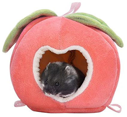 Hamstersäng | Mjuk Och Varm Frukt Hamster House | Tillbehör för varm sängbo för hamstermarsvin igelkottschinchilla och smådjur Vesone