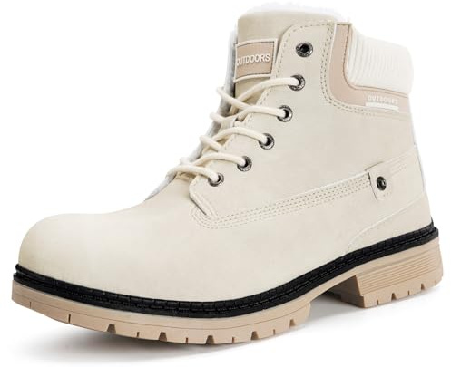 Unisex vinterstövlar varma vinterskor fodrade ankelstövlar vattentäta stövlar storlek 36–47, Beige D, 38 EU