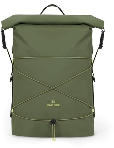 Johnny Urban Dry Bag Wasserdicht Grün - Myles - Wasserdichte Tasche 20L - Seesack Rolltop Rucksack für SUP, Outdoor, Strand, Kanu - Wasserfester Packsack