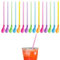 15 Pieces Slushie Straws,Slush Straw,Slushie Spoon Straw,Reusable Plastic Slush Straws,Plastic Material,Suitable for Coffee,Milkshakes,Cocktails,Smoothies(Green,Purple,Orange,Blue,Red)