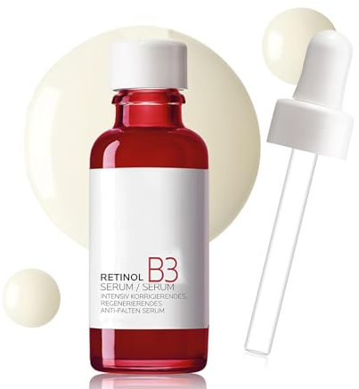 Retinolo e vitamina B3, siero retinolo B3, siero antirughe, correttore intensivo e rigenerante, per pelli normali e sensibili, 30 ml
