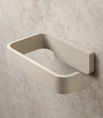 KAZAI. Portarrollos sin taladrar | Porta Rollos de Papel higiénico Adhesivo | Soporte de Papel higiénico para baño en Metal | Arena Taupe