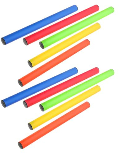 YARNOW Bastoncini da Staffetta per Ragazzo Ragazza 10 Pezzi in ABS Leggeri Antiscivolo per Gare di Corsa All'aperto e Sport Outdoor