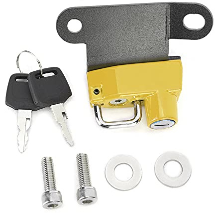 Aleación de aluminio Candado para casco Gancho de seguridad antirrobo Accesorio para motocicleta SuperDuke R 1290 2014 Up Alta resistencia Durable A prueba de herrumbre Resistente (Amarilla)