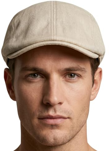 Planta Color Gorra Plana Estilo Boina Inglesa con Visera | Talla 58 | Algodón y Poliéster | Interior de Malla Transpirable | Gorra Tipo Newsboy Clásica para Hombre y Mujer (Beige)