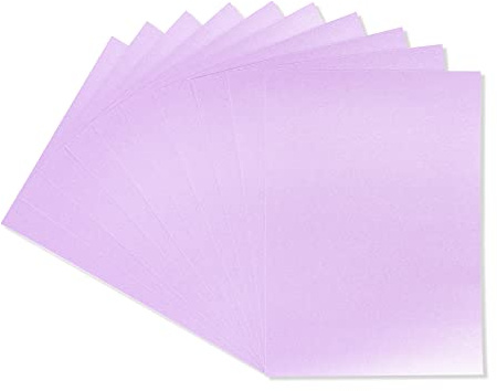 Crafter's Companion A4 Coloured Card Pack Single Sided Lilac– 300GSM (10 Sheet Pack) - Perfect for Arts and Crafts, Printing, Card Bases & Folding - Centura Pearl