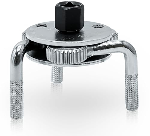 CCLIFE Ölfilterschlüssel 3-armig Cr-V Ölfilterspinne mit 3/8'' x 1/2'' Adapter Ölwechselwerkzeug Ölfilter-Ausbauwerkzeug Auto Werkzeug für Ölfilter Ø 40-120 mm