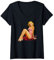 Damen Vintage Retro Rockabilly und Pin Up Girls T-Shirt mit V-Ausschnitt