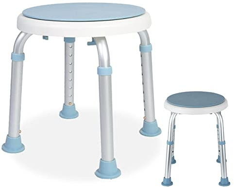 Sonnewelt Duschhocker für Senioren,Höhenverstellbar Duschstuhl,Kann 136kg tragen,Drehbarer 360° Duschsitz,rutschfest Badsitz für Dusche