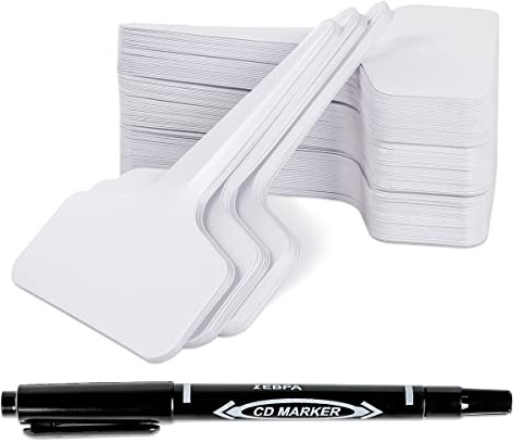 Xgunion Plant Labels 200Pcs 4 Inch T-Type Tags with Permanent Marking Pen