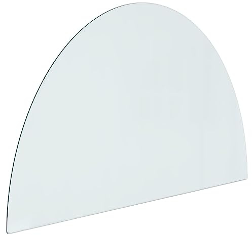 vidaXL Placa Resistente al Fuego contra Incendios Panel Protección contra Chispas Suelo de Vidrio para Chimenea Semicircular 800x500 mm