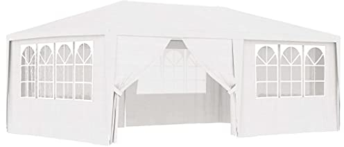 Tidyard Professionellt festtält partytält trädgårdsfester trädgårdstält trädgårdspaviljong med sidoväggar, festtält paviljong 4 x 6 x 2,75 m (L x B x H), trädgård öltält, 90 g/m² PE (100 % polyetylen), stål