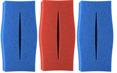 Lot de 3 éponges filtrantes de rechange pour Oase Biotec 5 (2 x gros 10 ppi + 1 x fin 30 ppi) | Lot de 2 x bleu et 1 x rouge