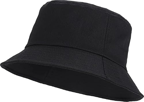 ZRWASKA® Unisex Bucket Hat Kids Reversible Boys, Girls Cotton Fishing Hats for Camping, Hiking, Traveling, Baseball Cap, Football Summer Beach Sun Hat Plain Colours Size 54 cm