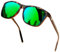 KANASTAL Größe Sonnenbrille Herren und Damen Retro Polarisiert Sonnenbrille UV400 Schutz für Reise Wandern Angeln Alltag, Leopard Rahmen Verspiegelt Grün Gläser Braun Bügel