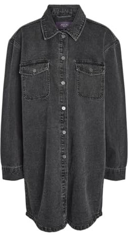 NOISY MAY Damen NMALVA L/S Dress AZ387BL NOOS FWD Kleid, Black Denim, M