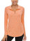 Akiooue Ladies Long Sleeve Gym Tops - Orange Running & Yoga Tops