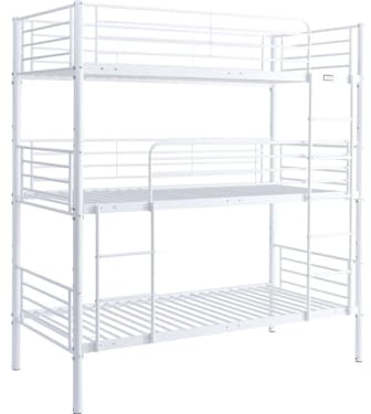 Habitat et Jardin Lit Triple superposé Metal Havin - 90 x 190 cm - Blanc