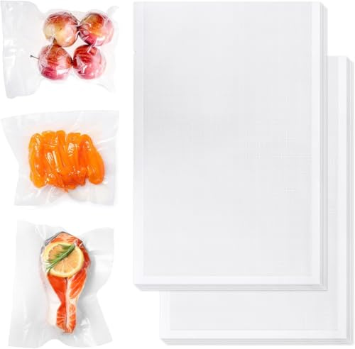 Sacs sous Vide gaufrés 15x25 cm, à Usage Alimentaire pour Tout Type d'appareil de Mise sous Vide, 90 microns, 100 Unités transparent.