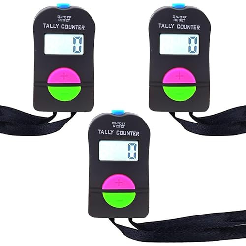 Sharelove 3 Pack Digital Handheld Clicker Counter, Electronic Clicker with Add/Subtract, LCD Display, Portable Tally Counter for Sports Coaching, Events, Inventory, Golf Scoring