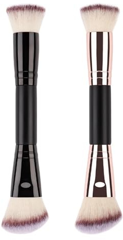 Sminkborste, dubbelavslutat konturverktyg, ögonskuggspulver kit, resevänligt robust handtag kompakt ergonomisk design för Concealer, 17,89 x 4,57 cm