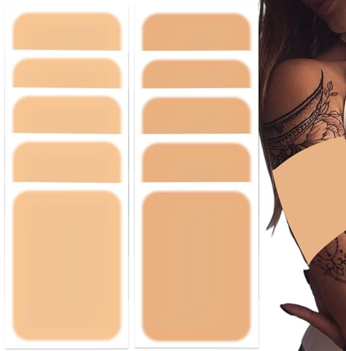 Tattoo Deck-up Patch 10pcs wasserdichtes Tattoo Cover-Up Tape 2 Farben Atmungsaktives Tattoo Concealer Aufkleber Ultra-dünner Haut Tattoo Cover für Tattoo Scar ＆ Geburtsmarks Style 2 Tattoo Co