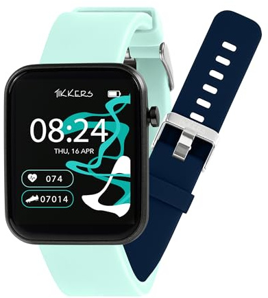 Tikkers Smart Series 13 blå silikonrem smartklocka och blå silikonrem set