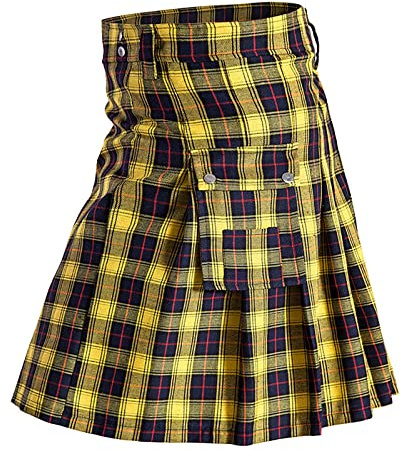 Kilt escocés hombre falda escocesa para hombres kilt utilidad tartán irlandés tradicional medieval escocia falda plisada a cuadros vintage gótico ropa con bolsillos