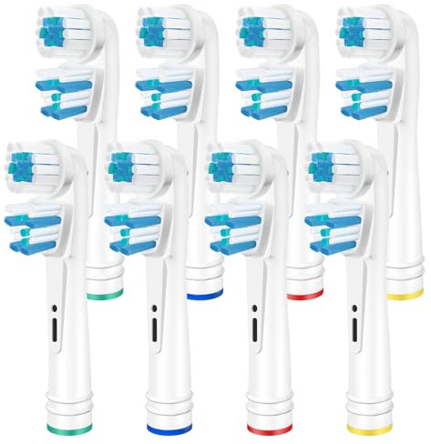 Dual Clean Spazzole di ricambio compatibili con Oral B, testine di ricambio per spazzolini elettrici, potente rimozione della placca, Kisstta (8)
