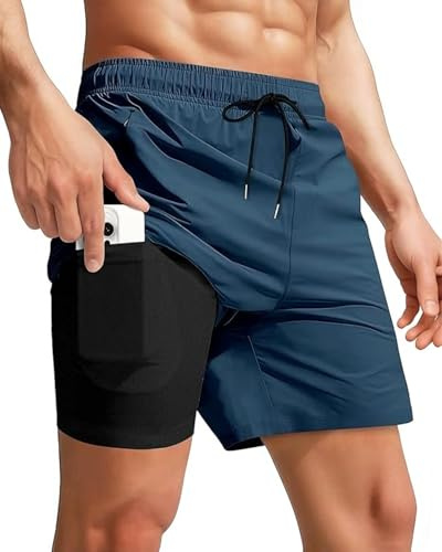 Hoqque Costume Uomo Mare Pantaloncini Estivi Pantaloni Corti L Costumi da Bagno Shorts con Tasche Sportivi Piscina Estivo Surf Accessori Beach Corto Pantaloncino Short Spiaggia Asciugatura Rapida