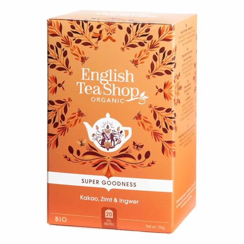 English Tea Shop Organic Cocoa/Cinnamon and Ginger - 20 Tea Bag Sachets, 35 g