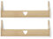 Haus Projekt 2 Pack Kiefer Herz Kinderregal, Wandregal Kinderzimmer, Dekoratives Bücherregal für Kinder, Mehrzweck Holz Aufbewahrungsregal 50x10x16cm