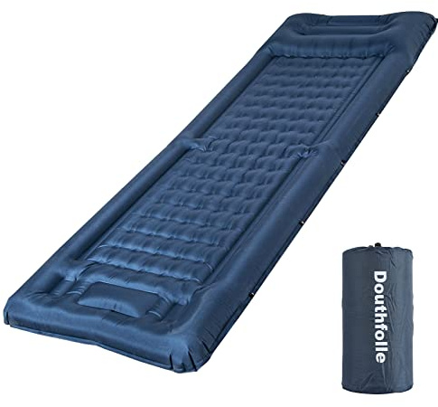 Esterilla Camping,Dothfolle 12cm Colchón Hinchable Colchoneta Camping Plegable Colchoneta para Dormir con Bomba de pie Incorporada y Almohadas para Mochileros, Caminatas,Tiendas de Campaña,Viajes