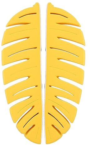 2 Pièces Support de Séchage de Pinceaux de Maquillage, Support de Support de Pinceau, Support de Support de Sèche-pinceau de Maquillage Polyvalent en Forme de Feuille avec (Jaune)