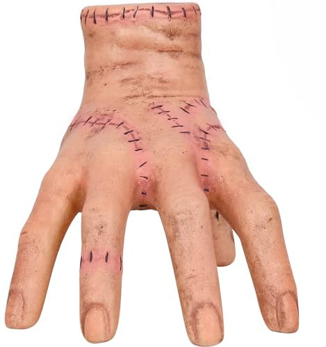 Crzyplea Wednesday Hand, Handmodell, Eiskaltes Händchen, Wednesday Hand Figur, Halloween Dekorationen Prop, Mittwoch Family Hand aus Latex, Geschenke für Halloween, Gruseliges Geschenk