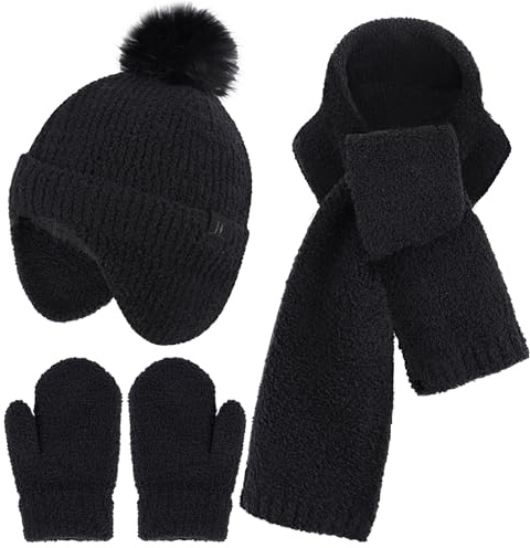 Bequemer Laden Gorro Termico Guantes Invierno Bufanda para Niña Niño 0-4