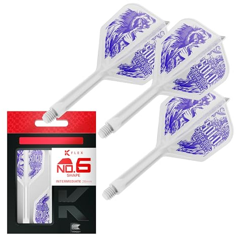 Target Japan K-Flex Solo Keita ONO No.6 KFlex Fléchettes Vols et Tiges | Pack de 3 Accessoires K Flex Player Edition | Flèches de fléchettes K Flex, Intermédiaire (26 mm)