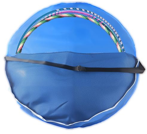 Klmnop Hoop Storage Bag, 34 Inch Exercise Hoop Bag Blue Obstacle Course Ring Bag with Adjustable Shoulder Strap for Gymnastics Practice Party Games(Blue)