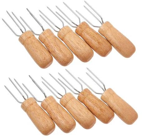 TOYANDONA 10 Soportes De Acero Inoxidable para Mazorcas De Maíz Tenedores para Frutas y Verduras Ideal para Barbacoas Fiestas y Campamentos