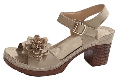 HOOUDO Sandalias Mujer Tacon,Sandalias Mujer Comodas,Ligero Verano Zapatos De Casual Zapatos Comodos De Vestir Trabajo Fiesta