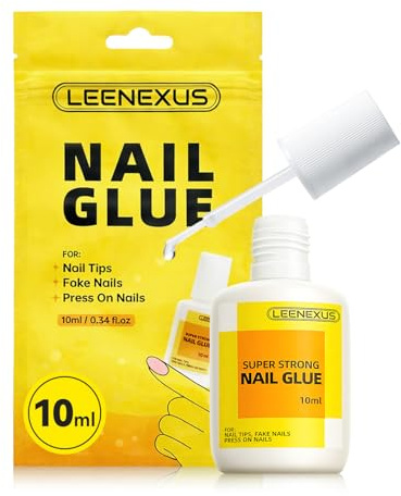 Super Strong Brush On Nail Glue,【Advanced Resin Formula with Deep Micro-Anchoring】 10ml Long Lasting Nail Bond Glue Gel for Press On Nails, Nail Tips & Acrylic Fake Nails, Mess Free & Fast Drying